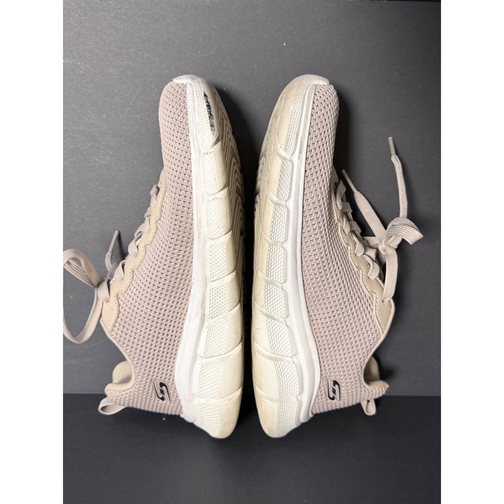 Skechers Bobs Sport Squad Tan Knit Memory Foam Sneakers Womens Shoes Size 6 - Picture 8 of 10